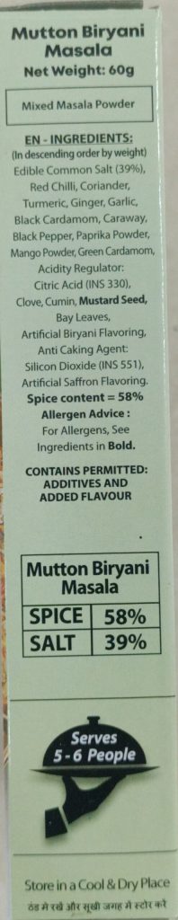 Mehran Mutton Biryani Masala India ( 60 Grams) - Authentic Blend of Spices for Delicious Biryani